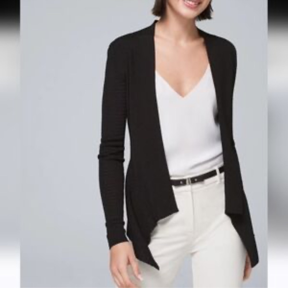 White House Black Market Women's Black Cardigan small